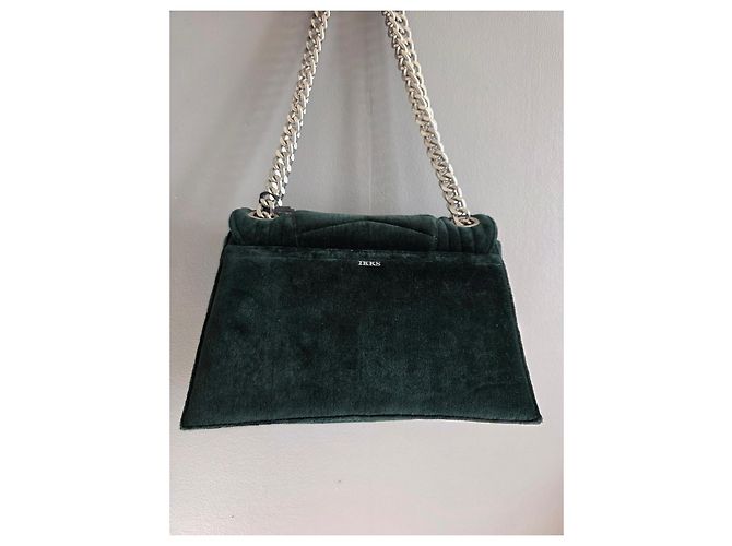 Borsa Ikks The 1 Velvet verde trapuntata Argento Verde scuro - vista 8