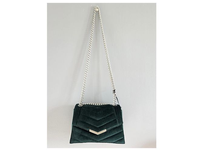 Borsa Ikks The 1 Velvet verde trapuntata Argento Verde scuro - vista 9