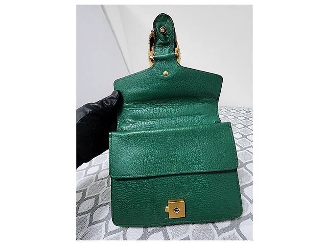 Borsa a tracolla Dionysus in pelle piccola verde Gucci - vista 11