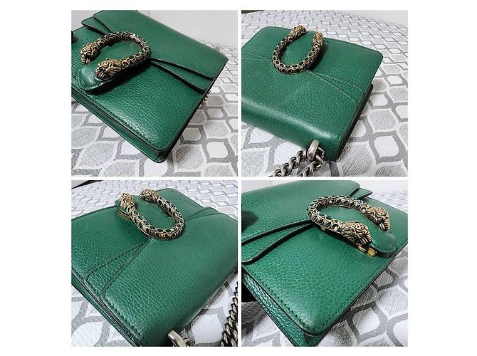 Borsa a tracolla Dionysus in pelle piccola verde Gucci - vista 12