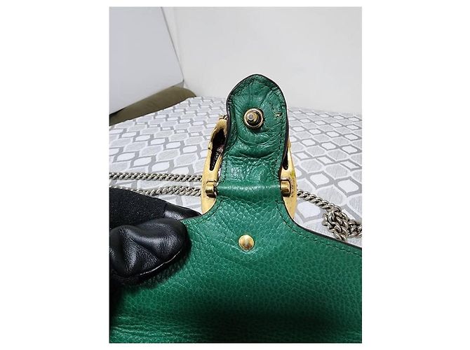 Borsa a tracolla Dionysus in pelle piccola verde Gucci - vista 13