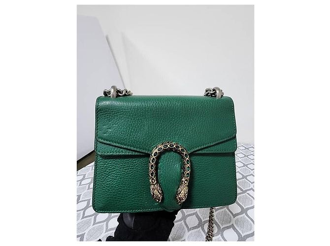 Borsa a tracolla Dionysus in pelle piccola verde Gucci - vista 8