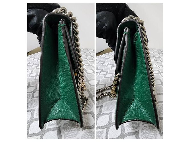 Borsa a tracolla Dionysus in pelle piccola verde Gucci - vista 9