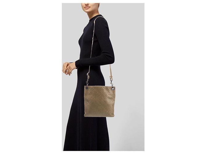 Borsa Messenger Intrecciato Bottega Veneta Beige - vista 17