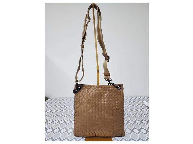 Borsa Messenger Intrecciato Bottega Veneta Beige - vista 3