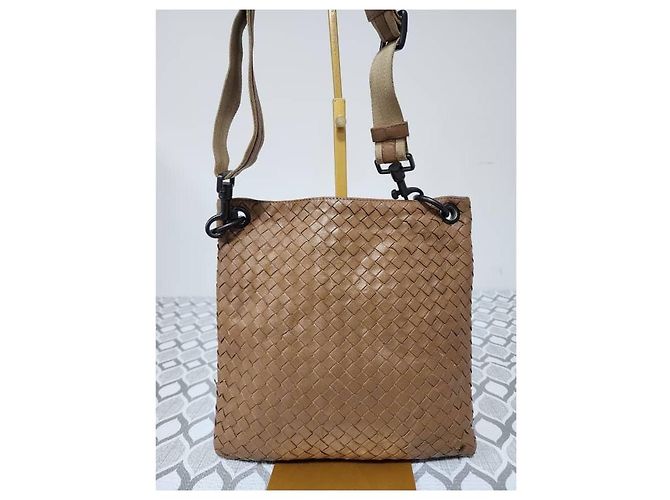 Borsa Messenger Intrecciato Bottega Veneta Beige - vista 4