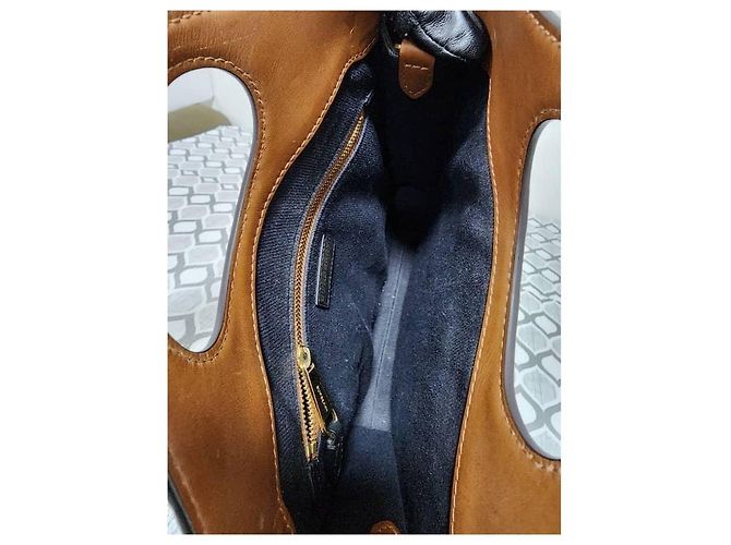 Borsa a Spalla Pocket Mini Monogram Stripe E-Canvas Burberry Marrone/Nero/Bianco - vista 10