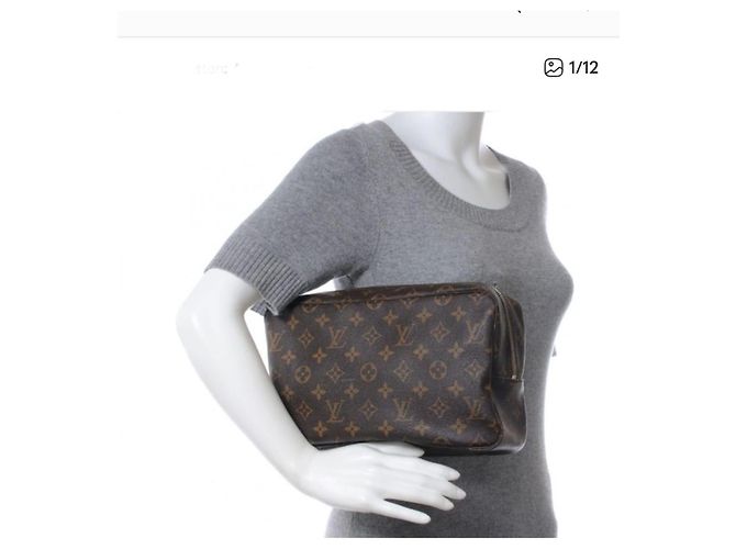 LOUIS VUITTON Trousse Toilette 28 in Tela Monogramma Marrone - vista 11