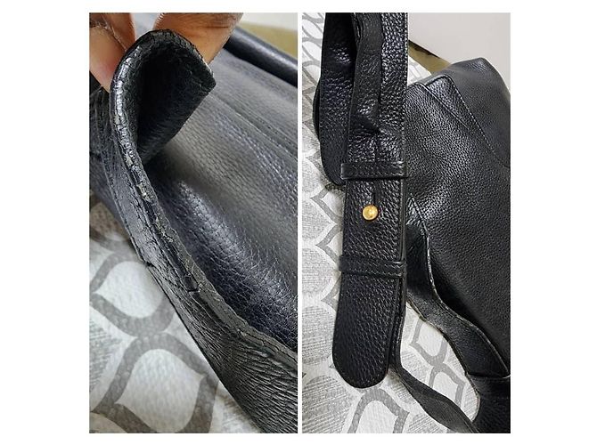 Borsa a spalla media Marmont in pelle martellata nera GUCCI Nero - vista 11