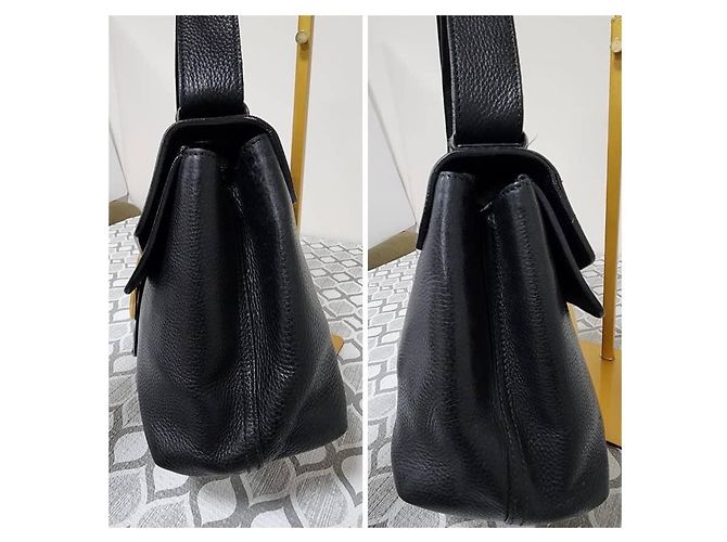 Borsa a spalla media Marmont in pelle martellata nera GUCCI Nero - vista 8
