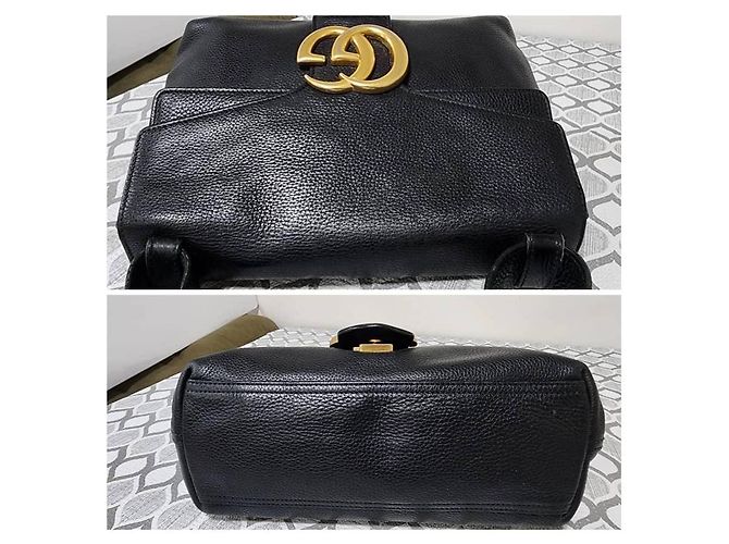 Borsa a spalla media Marmont in pelle martellata nera GUCCI Nero - vista 9