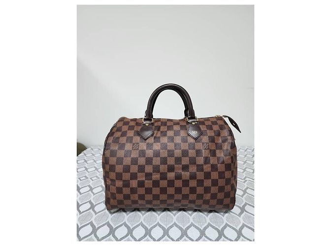 Borsa Speedy 30 in tela Damier di LOUIS VUITTON marrone - vista 12