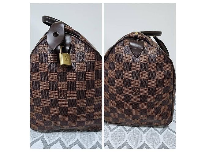 Borsa Speedy 30 in tela Damier di LOUIS VUITTON marrone - vista 4