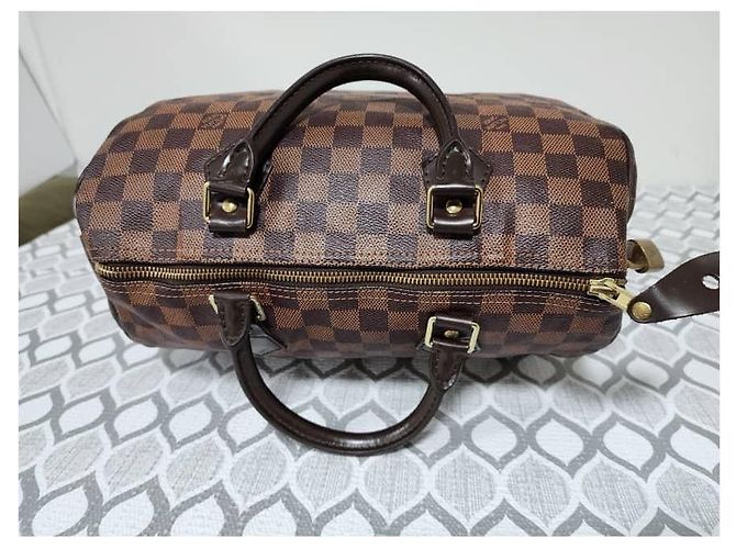Borsa Speedy 30 in tela Damier di LOUIS VUITTON marrone - vista 5