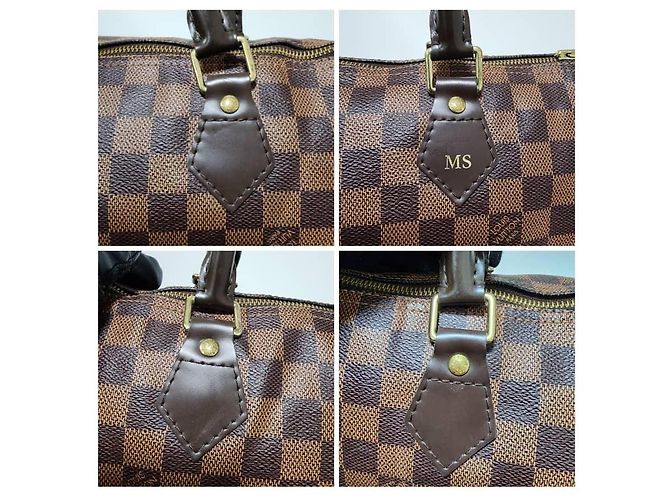 Borsa Speedy 30 in tela Damier di LOUIS VUITTON marrone - vista 7