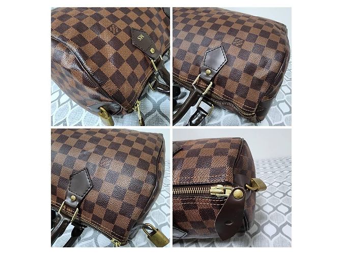 Borsa Speedy 30 in tela Damier di LOUIS VUITTON marrone - vista 8