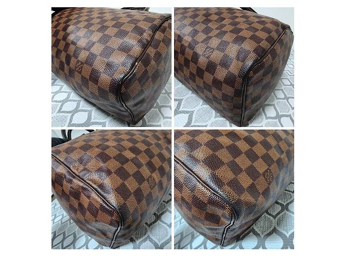 Borsa Speedy 30 in tela Damier di LOUIS VUITTON marrone - vista 9