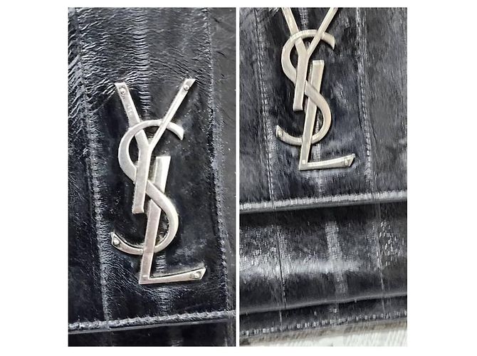 Bolso cruzado de anguila Saint Laurent Sunset Negro - vista 10