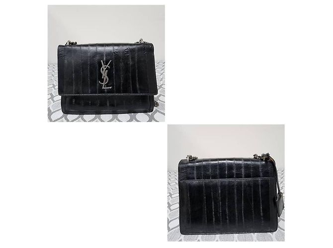 Bolso cruzado de anguila Saint Laurent Sunset Negro - vista 4