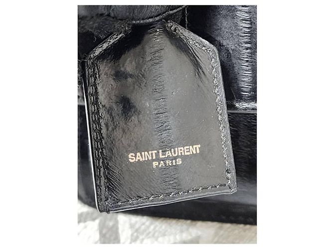 Bolso cruzado de anguila Saint Laurent Sunset Negro - vista 8