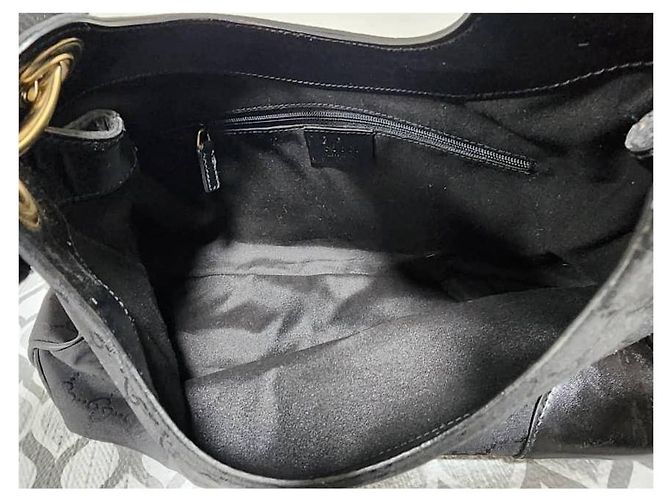 Borsa a spalla 2 in 1 in tela GG Gucci in pelle nera - vista 10