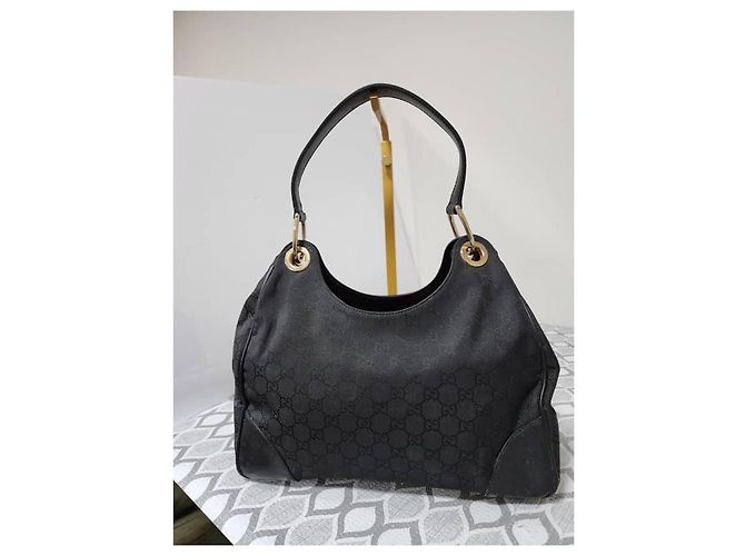 Borsa a spalla 2 in 1 in tela GG Gucci in pelle nera - vista 11