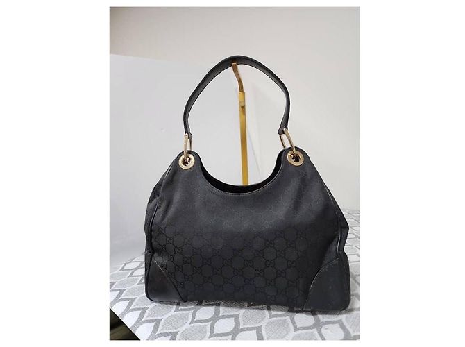 Borsa a spalla 2 in 1 in tela GG Gucci in pelle nera - vista 12