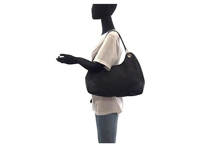 Borsa a spalla 2 in 1 in tela GG Gucci in pelle nera - vista 13