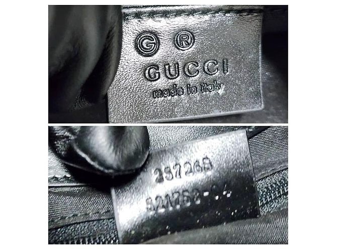 Borsa a spalla 2 in 1 in tela GG Gucci in pelle nera - vista 2