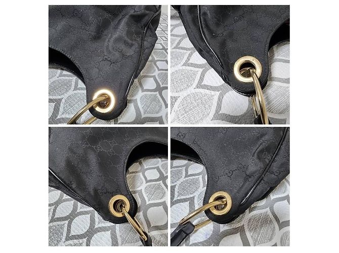 Borsa a spalla 2 in 1 in tela GG Gucci in pelle nera - vista 9