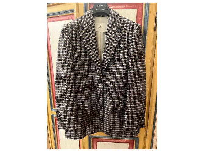 Autre Marque Plaid Wool Virgin Fabric Jacket Brown Beige Olive green Navy blue - view 2