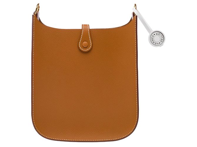 Hermès Borsa HERMES Mini Evelyne in Pelle Dorata - 103322 D'oro - vista 4