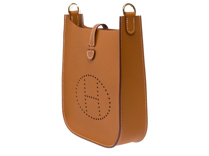 Hermès Borsa HERMES Mini Evelyne in Pelle Dorata - 103322 D'oro - vista 5