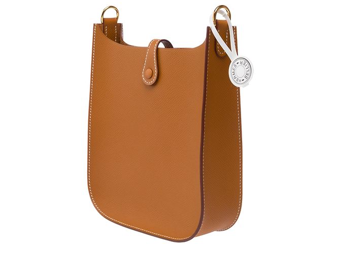 Hermès Borsa HERMES Mini Evelyne in Pelle Dorata - 103322 D'oro - vista 6