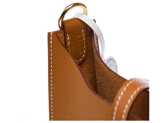 Hermès Borsa HERMES Mini Evelyne in Pelle Dorata - 103322 D'oro - vista 8