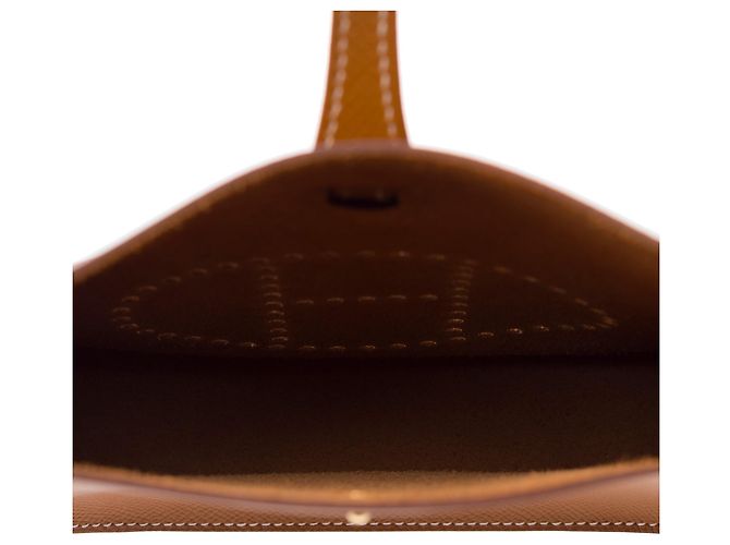 Hermès Borsa HERMES Mini Evelyne in Pelle Dorata - 103322 D'oro - vista 9