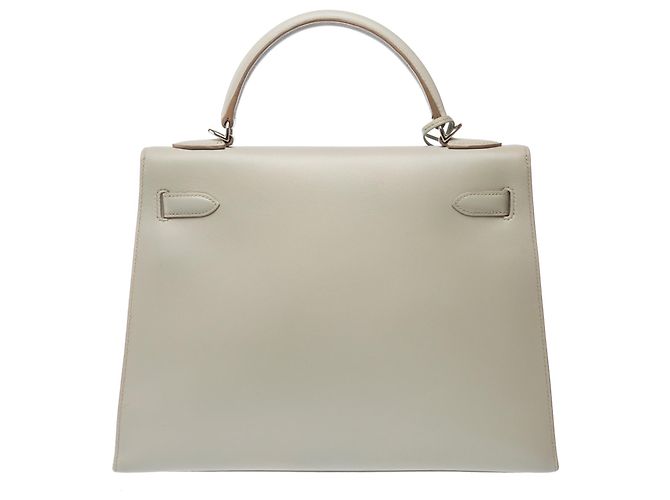 Hermès Borsa HERMES Kelly 32 in Pelle Grigia - 103303 Grigio - vista 4