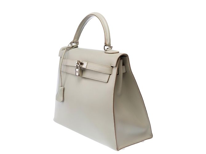 Hermès Borsa HERMES Kelly 32 in Pelle Grigia - 103303 Grigio - vista 5