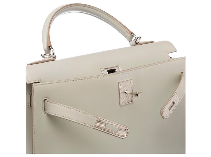 Hermès Borsa HERMES Kelly 32 in Pelle Grigia - 103303 Grigio - vista 7