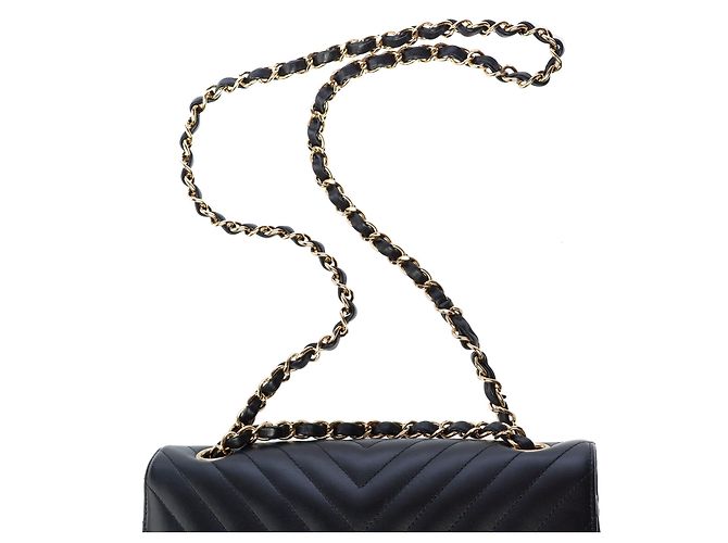 Sac CHANEL Timeless/Classique en Cuir Noir - 103317 - vue 10