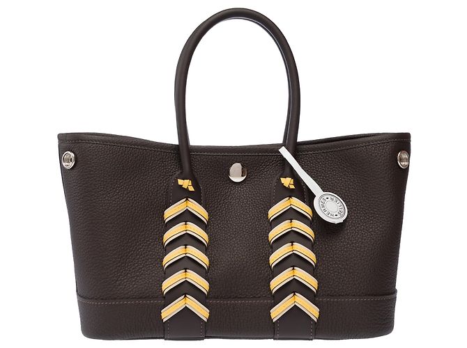 Hermès Borsa HERMES Garden Party in Pelle Marrone - 103323 - vista 3