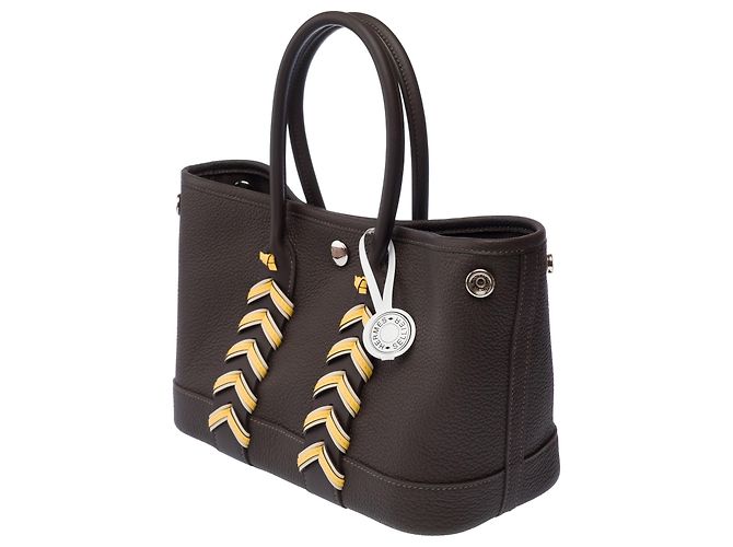 Hermès Borsa HERMES Garden Party in Pelle Marrone - 103323 - vista 5