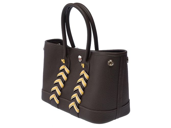 Hermès Borsa HERMES Garden Party in Pelle Marrone - 103323 - vista 6