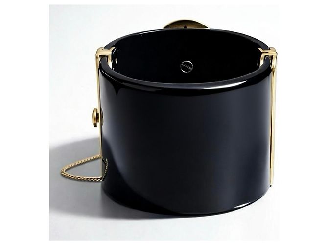 Raro bracciale largo dichiarativo in oro nero di Chanel 14A Paris Dallas D'oro - vista 9