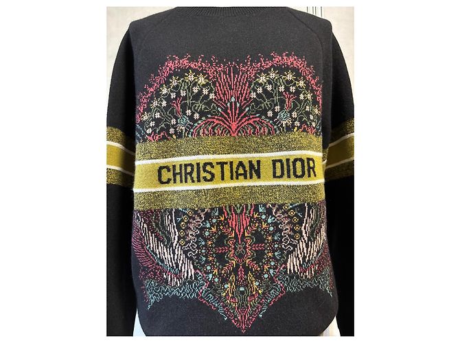 Pullover aus Wolle und Kaschmir von Christian Dior Schwarz Mehrfarben - Ansicht 2