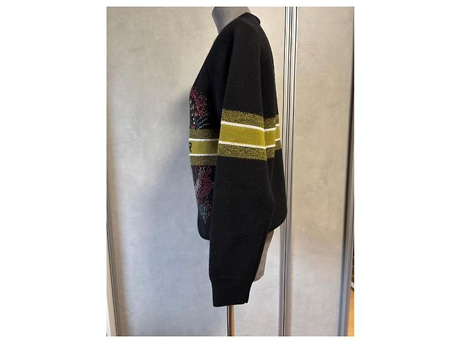 Pullover aus Wolle und Kaschmir von Christian Dior Schwarz Mehrfarben - Ansicht 3