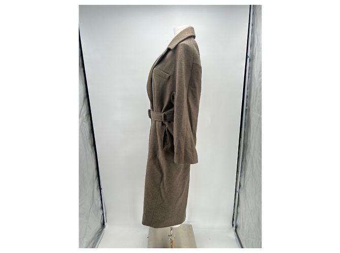 Abrigo largo taupe MKT studio Castaño - vista 4