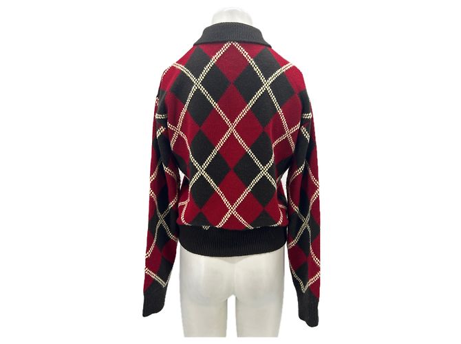 Autre Marque Jacquard-Pullover in Braun und Rot aus Wolle und Kaschmir - Ansicht 2