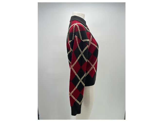 Autre Marque Jacquard-Pullover in Braun und Rot aus Wolle und Kaschmir - Ansicht 3