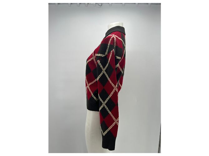 Autre Marque Jacquard-Pullover in Braun und Rot aus Wolle und Kaschmir - Ansicht 4